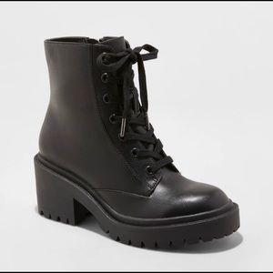 Black combat boots